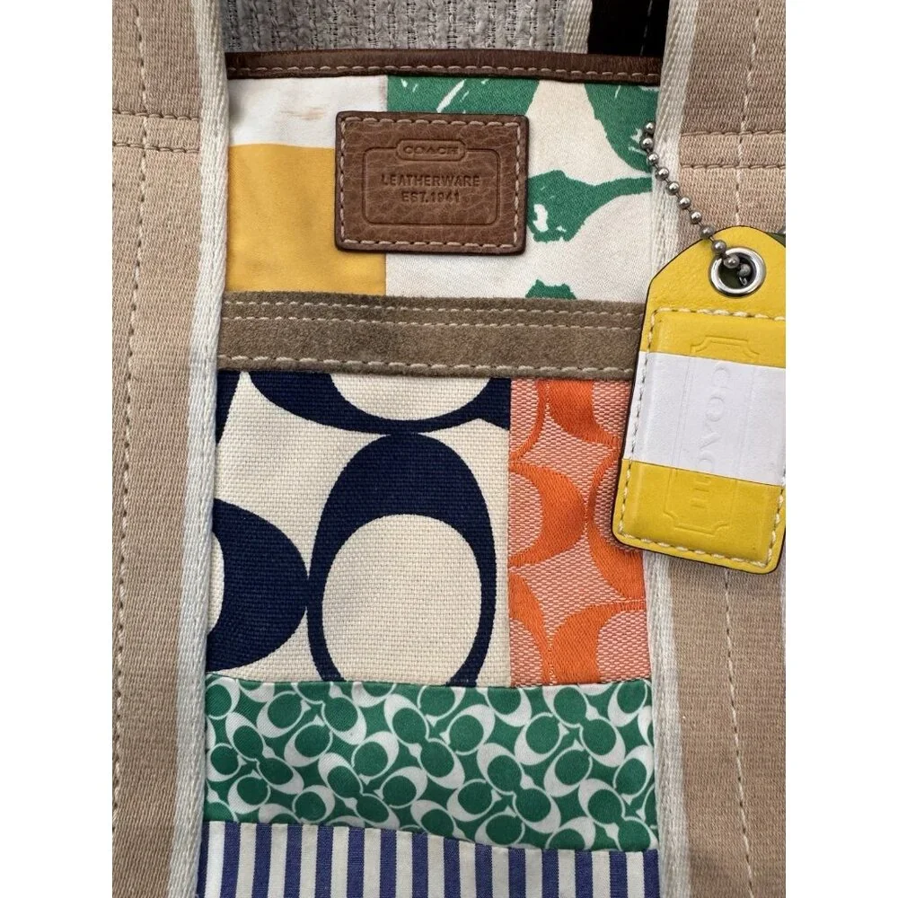 Coach Hampton Weekend Tote Bag Patchwork Handbag Purse Satchel Y2K - Picture 3 of 16